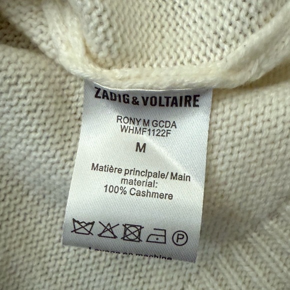 Zadig & Voltaire Cashmere Sweater NWT Amour Heart White - Picture 10 of 10